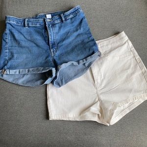 Two pairs of jean shorts